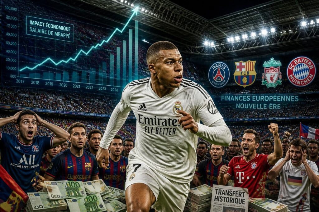 analyse des conséquences économiques du salaire de mbappé au real madrid sur le football européen, incluant les effets sur les clubs, les transferts et le marché des joueurs.