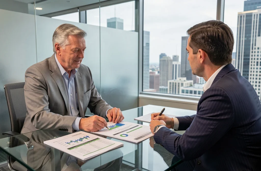 Consultation avec un conseiller financier pour optimiser la fiscalité d'une SCPI